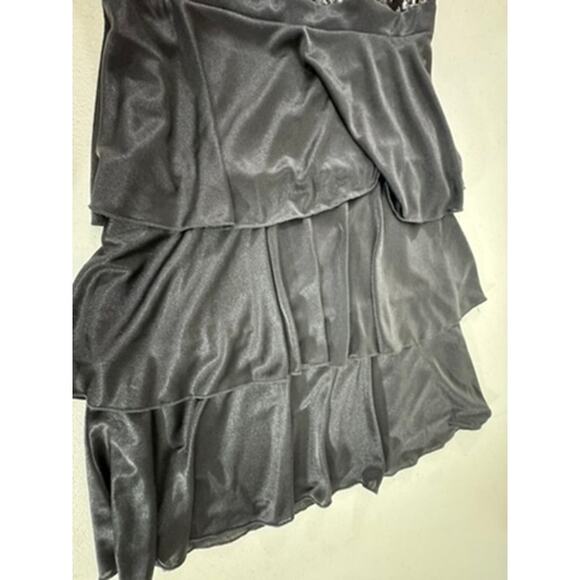 "BCX" Black BabyDoll Sequined Dress Goth Dark Fairy Sexy Y2K Hoco SZ M USA Made - Picture 7 of 12